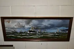The british fleet circa 1890 by Richard Adams, oil on canvas, sold Mar 2024