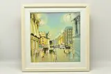 City at night, newcastle upon tyne by Peter Collins, oil on canvas, sold Mar 2024