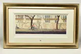 Cyclist, bayswater road by Rolf Harris, print on paper, sold Mar 2024