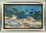 Dry country by Rolf Harris, print on board, sold Feb 2024
