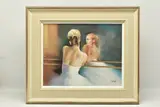 Reflection of a ballerina by Domingo Álvarez Gómez, pastel on paper, sold Feb 2024