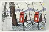 Snowy post box by Timmy Mallett, print, sold Feb 2024