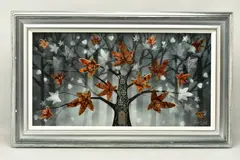 'WINTER LEAVES', a 3D depiction of a tree in winter, signed by Chloe Nugent, mixed media on board, sold Feb 2024