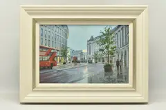 Regent street reflections by Charles Rowbotham, oil on board, sold Jan 2024