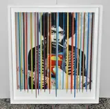 Glamour jimi by Srinjoy Gangopadhyay, mixed media on board, sold Jan 2024