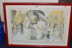 The grey horses by Tom Gentleman, print, offered Jan 2024