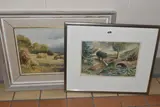 A river landscape by Adrian Hill, watercolour on paper, sold Jan 2024