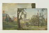 Comprising 'Croydon Gas by Ethel Poxon, oil on wood, sold Dec 2023
