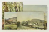 Over The Border by Ethel Poxon, oil on wood, offered Dec 2023