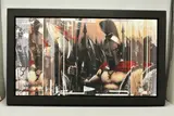 For tonight we dine in hell by Kris Hardy, mixed media on canvas, sold Dec 2023