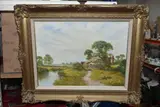 A nostalgic 19th century style landscape by Peter Kotka, oil on canvas, offered Dec 2023