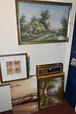 comprising a large oil on canvas landscape signed Marten, by Decorative Paintings And Mirrors Etc, oil on canvas, sold Dec 2023