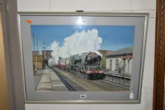 Royal scot 46237 by George Heiron, watercolour, sold Dec 2023