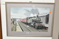 An lms ivatt class steam locomotive by George Heiron, 1991, watercolour, sold Dec 2023