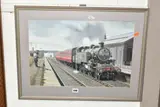 An lms ivatt class steam locomotive by George Heiron, 1991, watercolour, sold Dec 2023
