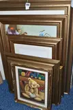 comprising two oils on canvas signed Sandra, depicting a by Teddy Bear Themed Paintings And Prints, oil on board, sold Nov 2023