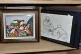 Each by Joyce Roybal, charcoal on paper, sold Nov 2023