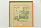 Pedestrian crossing, west street ii by John Verney, ink and watercolour, offered Nov 2023