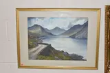 Mountainous loch landscape by Edward Horace Thompson, watercolour, offered Nov 2023