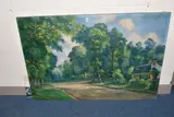 A french woodland landscape by H Clement, 1953, oil on canvas, offered Nov 2023