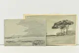 Landscape study with trees by Hercules Brabazon Brabazon, pencil on paper, sold Nov 2023