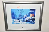 Christmas eve in the snow by Rolf Harris, print on paper, sold Nov 2023