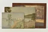 The first a river landscape dated 1971 by John Alfred Haggis, oil, sold Nov 2023