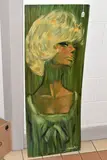 A stylised portrait of a female figure by Barry Leighton-Jones, oil on board, sold Nov 2023