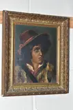 A portrait of a continental shepherd by May Louise Greville Cooksey, oil on canvas, sold Nov 2023