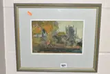 Hereford cathedral by Gwilym Pritchard, mixed media on paper, sold Nov 2023