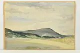 Landscape with hill by Cecil Arthur Hunt, watercolour on paper, sold Nov 2023
