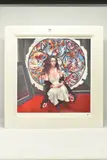 'anna navas in front of the last judgement mural by Robert Lenkiewicz, print on paper, sold Oct 2023