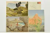 Depicting Cypress trees in by John Alfred Haggis, oil, sold Oct 2023