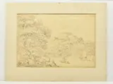 A river landscape by Thomas Barker, ink on paper, sold Oct 2023
