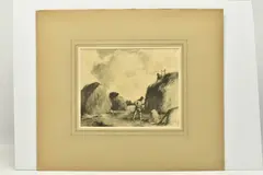 Harvesting scene by David Murray Smith, charcoal on paper, sold Oct 2023