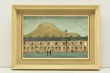 Street, hill and figures by Jack Jones, oil on board, offered Oct 2023