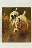The dogs are above a rabbit by Arthur Wardle, 1901, oil, sold Oct 2023