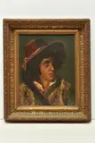 A portrait of a continental shepherd by May Louise Greville Cooksey, oil on canvas, offered Oct 2023
