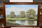An english school landscape by John D. Roberts, oil on canvas, sold Oct 2023