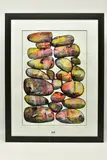 Cairn stones by Carolynne Coulson, 2020, acrylic on paper, offered Oct 2023
