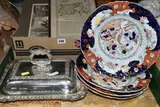 together with four large Mason's ironstone 'Bird of Paradise' pattern soup by One Box Of Framed Prints, print (other), sold Oct 2023