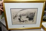 Thames lightermen by William Lionel Wyllie, etching, sold Oct 2023