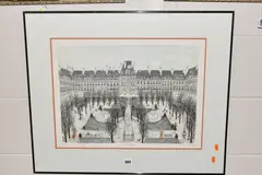 PARIS PLACE De VOSGES by Cuca Romley, etching, sold Oct 2023