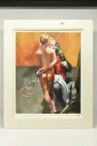 The painter with paula by Robert Lenkiewicz, print on paper, sold Oct 2023