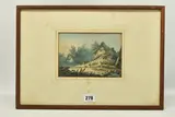 Landscape with cottages by Richard Sass, watercolour on paper, sold Oct 2023