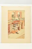Shop front study by Francis Edward James, watercolour on paper, sold Oct 2023