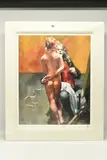 The painter with paula by Robert Lenkiewicz, print on paper, offered Oct 2023