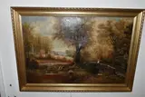 A rural landscape by Edward Priestley, oil, sold Oct 2023