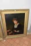 A portrait of a female figure with dog by Vivian Crome, 1879, oil, sold Oct 2023