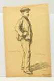 A sketch of a male figure by Joseph Milner Kite, charcoal on paper, sold Oct 2023